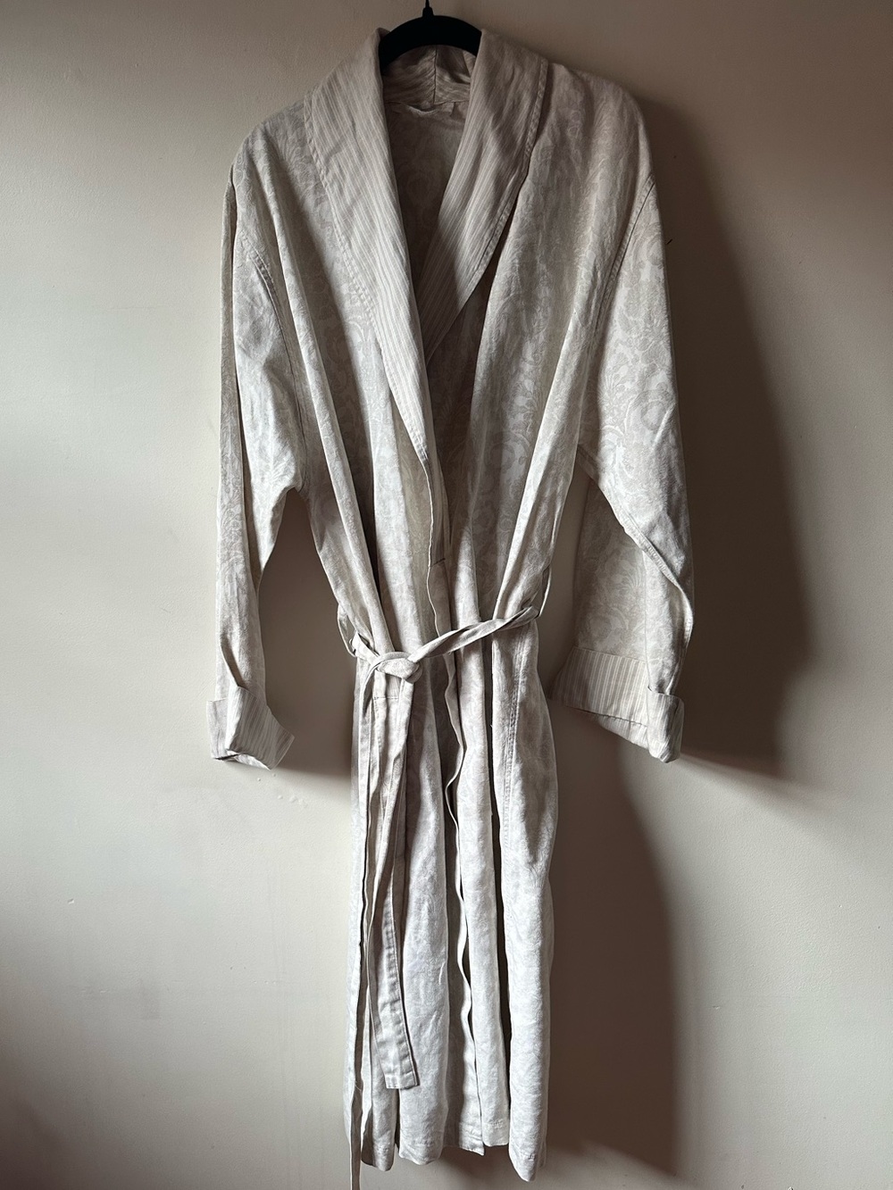 Made In Italy Cream Linen Blend Robe